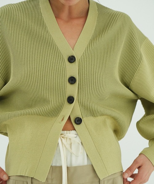 CURVED SLEEVE KNIT CARDIGAN（カーディガン/ボレロ）｜CLANE（クラネ