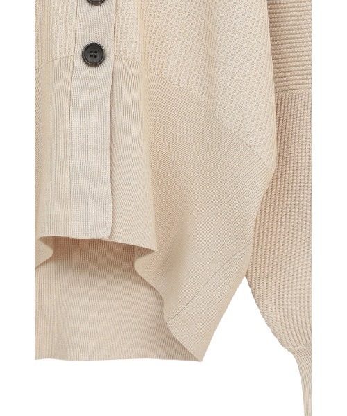 CURVED SLEEVE KNIT CARDIGAN（カーディガン/ボレロ）｜CLANE（クラネ