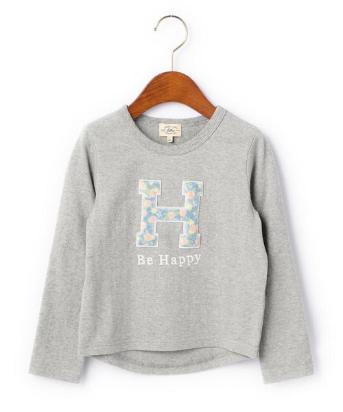 green label relaxing(グリーンレーベルリラクシング)の「【KIDS】フラワーサガラ プルオーバー ロングスリーブ◆(Tシャツ/カットソー・キッズ・グレー/クリーム・135/115/105/95/125)」の1枚目の写真