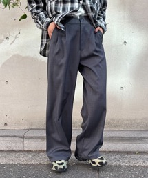 A.D.C.L. | ツイルタック入り ワイドスラックスパンツ(スラックス)