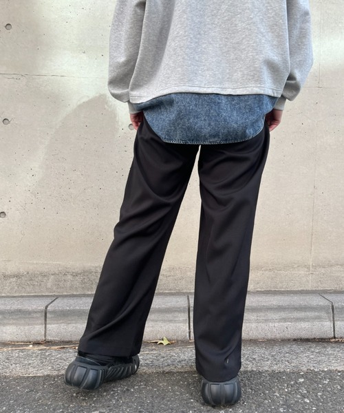 A.D.C.L.（エーディーシーエル）の「ツイルタック入り ワイドスラックスパンツ（スラックス・レディース・ブラック/チャコールグレー・M/L）」の9枚目の写真