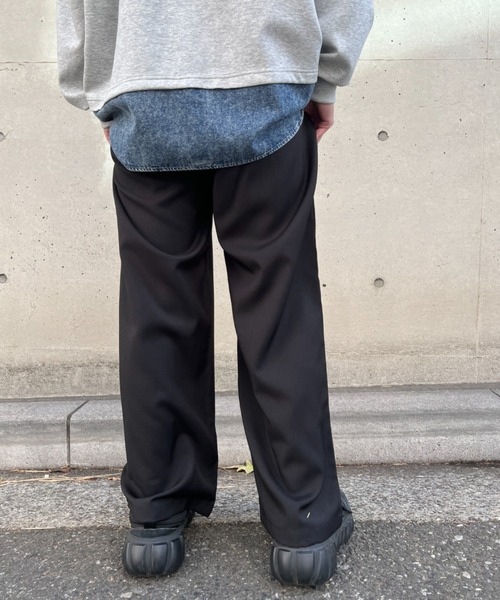 A.D.C.L.（エーディーシーエル）の「ツイルタック入り ワイドスラックスパンツ（スラックス・レディース・ブラック/チャコールグレー・M/L）」の10枚目の写真