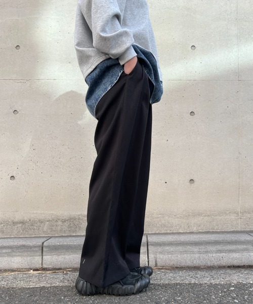 A.D.C.L.（エーディーシーエル）の「ツイルタック入り ワイドスラックスパンツ（スラックス・レディース・ブラック/チャコールグレー・M/L）」の11枚目の写真