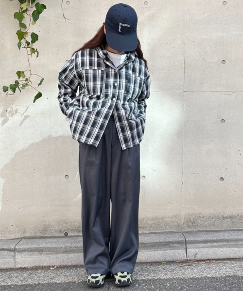 A.D.C.L.（エーディーシーエル）の「ツイルタック入り ワイドスラックスパンツ（スラックス・レディース・ブラック/チャコールグレー・M/L）」の12枚目の写真