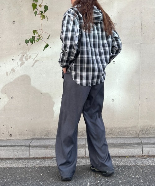 A.D.C.L.（エーディーシーエル）の「ツイルタック入り ワイドスラックスパンツ（スラックス・レディース・ブラック/チャコールグレー・M/L）」の15枚目の写真