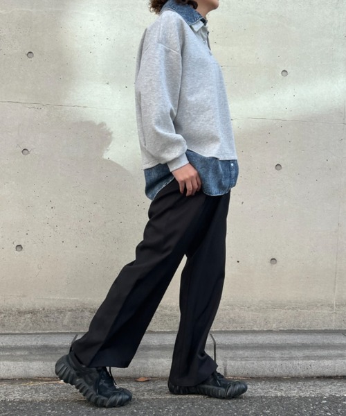 A.D.C.L.（エーディーシーエル）の「ツイルタック入り ワイドスラックスパンツ（スラックス・レディース・ブラック/チャコールグレー・M/L）」の17枚目の写真