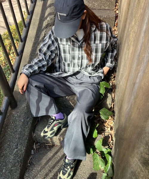 A.D.C.L.（エーディーシーエル）の「ツイルタック入り ワイドスラックスパンツ（スラックス・レディース・ブラック/チャコールグレー・M/L）」の20枚目の写真