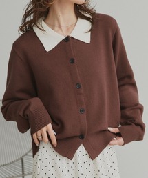 ad thie（アドティエ）の「バイカラー ポロ ニット カーディガン（ニット/セーター）」