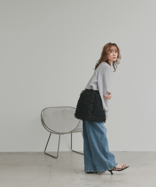 ad thie（アドティエ）の「バイカラー ポロ ニット カーディガン（ニット/セーター・レディース・ライトブルー/グレー/ブラウン・FREE）」の7枚目の写真