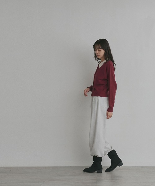 ad thie(アドティエ)の「バイカラー ポロ ニット カーディガン(ニット/セーター・レディース・ライトブルー/グレー/ブラウン・FREE)」の12枚目の写真