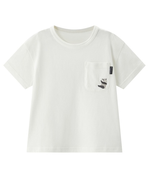 combimini（コンビミニ）の「デイリーTシャツ（パンダ）（Tシャツ/カットソー・キッズ・オレンジ/オフホワイト/ブルーグリーン/ライラック・100/110/90/80/130/120）」の5枚目の写真