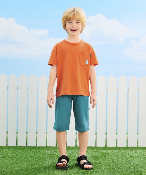 combimini（コンビミニ）の「デイリーTシャツ（パンダ）（Tシャツ/カットソー・キッズ・オレンジ/オフホワイト/ブルーグリーン/ライラック・100/110/90/80/130/120）」の17枚目の写真