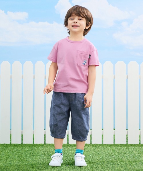 combimini（コンビミニ）の「デイリーTシャツ（パンダ）（Tシャツ/カットソー・キッズ・オレンジ/オフホワイト/ブルーグリーン/ライラック・100/110/90/80/130/120）」の14枚目の写真