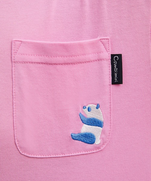 combimini（コンビミニ）の「デイリーTシャツ（パンダ）（Tシャツ/カットソー・キッズ・オレンジ/オフホワイト/ブルーグリーン/ライラック・100/110/90/80/130/120）」の16枚目の写真