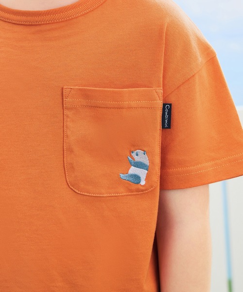 combimini（コンビミニ）の「デイリーTシャツ（パンダ）（Tシャツ/カットソー・キッズ・オレンジ/オフホワイト/ブルーグリーン/ライラック・100/110/90/80/130/120）」の19枚目の写真