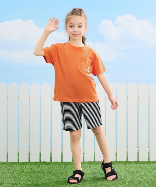 combimini（コンビミニ）の「デイリーTシャツ（パンダ）（Tシャツ/カットソー・キッズ・オレンジ/オフホワイト/ブルーグリーン/ライラック・100/110/90/80/130/120）」の21枚目の写真