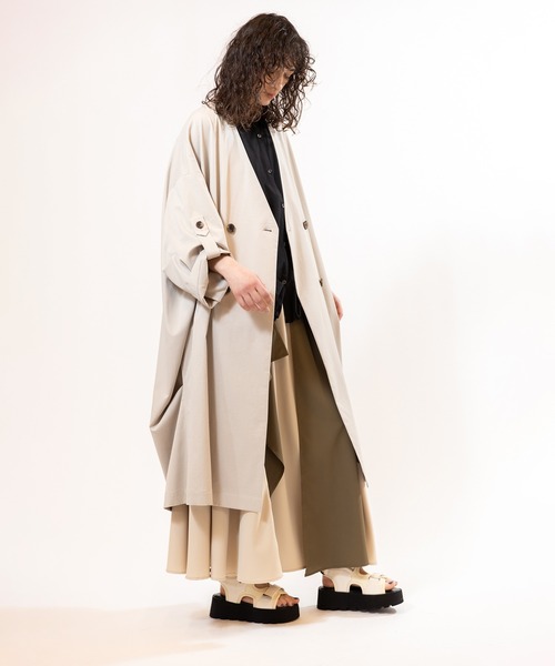 OSMOSIS（オズモーシス）の「ダブルブレストビッグコート（その他アウター・レディース・チャコール/カーキ/ライトベージュ・ONE SIZE）」の17枚目の写真
