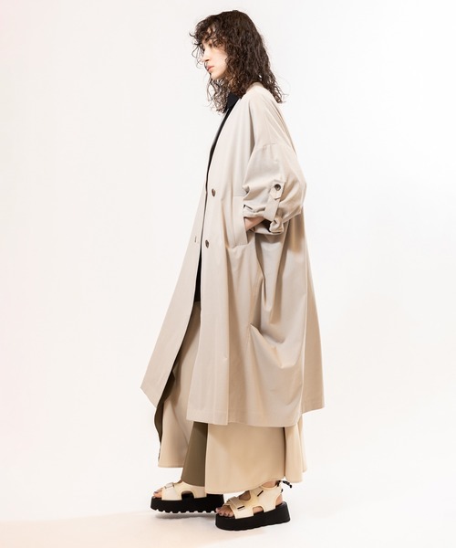 OSMOSIS（オズモーシス）の「ダブルブレストビッグコート（その他アウター・レディース・チャコール/カーキ/ライトベージュ・ONE SIZE）」の18枚目の写真
