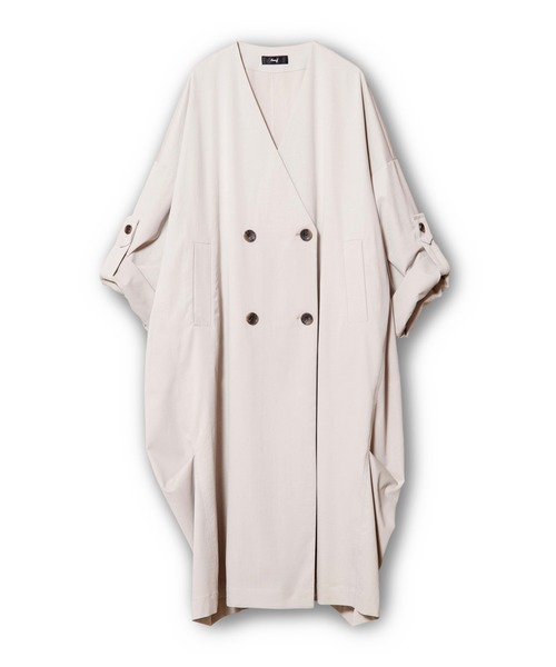 OSMOSIS（オズモーシス）の「ダブルブレストビッグコート（その他アウター・レディース・チャコール/カーキ/ライトベージュ・ONE SIZE）」の6枚目の写真