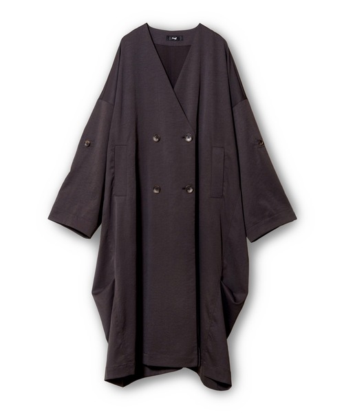 OSMOSIS（オズモーシス）の「ダブルブレストビッグコート（その他アウター・レディース・チャコール/カーキ/ライトベージュ・ONE SIZE）」の9枚目の写真