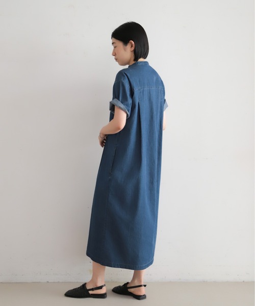 ねじりピンタックデニム スキッパーワンピース | NOMBRE IMPAIR