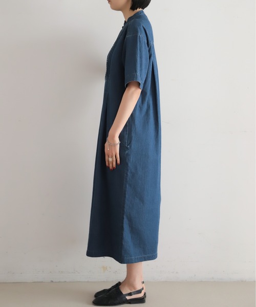 ねじりピンタックデニム スキッパーワンピース | NOMBRE IMPAIR