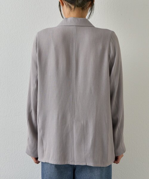 Jena espace merveilleux（ジェナ　エスパスメルヴェイユ）の「【WEB限定/軽やかに羽織れる】メッシュダブルボタンジャケット（テーラードジャケット・レディース・ネイビー/ベージュ/グレー・FREE）」の20枚目の写真