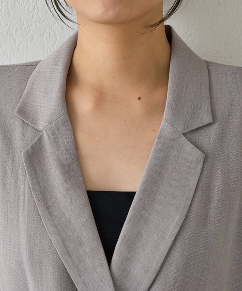 Jena espace merveilleux（ジェナ　エスパスメルヴェイユ）の「【WEB限定/軽やかに羽織れる】メッシュダブルボタンジャケット（テーラードジャケット・レディース・ネイビー/ベージュ/グレー・FREE）」の22枚目の写真