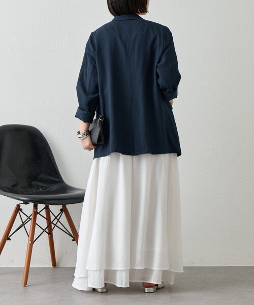 Jena espace merveilleux(ジェナ エスパスメルヴェイユ)の「【WEB限定/軽やかに羽織れる】メッシュダブルボタンジャケット(テーラードジャケット・レディース・ネイビー/ベージュ/グレー・FREE)」の12枚目の写真