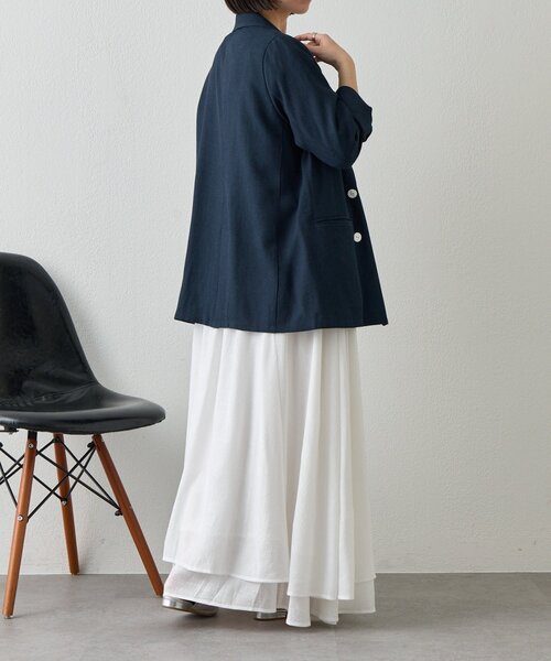 Jena espace merveilleux(ジェナ エスパスメルヴェイユ)の「【WEB限定/軽やかに羽織れる】メッシュダブルボタンジャケット(テーラードジャケット・レディース・ネイビー/ベージュ/グレー・FREE)」の11枚目の写真