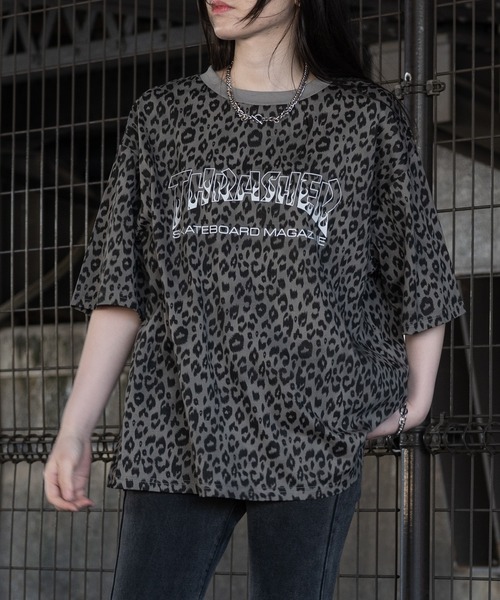 THRASHER(スラッシャー)の「【at】〔THRASHER/スラッシャー〕アソートデザイン 半袖Tシャツ ショート丈/カモフラージュ/レオパード/ボーダー/ドット(Tシャツ/カットソー・メンズ・ブラック系その他2/ブラック系その他/グレー系カモフラージュ/グリーン系カモフラージュ/レオパード/ドット・FREE/MEDIUM/LARGE)」の2枚目の写真
