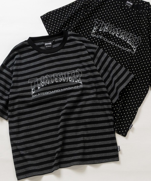 THRASHER(スラッシャー)の「【at】〔THRASHER/スラッシャー〕アソートデザイン 半袖Tシャツ ショート丈/カモフラージュ/レオパード/ボーダー/ドット(Tシャツ/カットソー・メンズ・ブラック系その他2/ブラック系その他/グレー系カモフラージュ/グリーン系カモフラージュ/レオパード/ドット・FREE/MEDIUM/LARGE)」の1枚目の写真