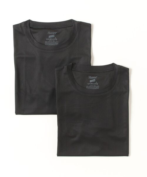 HANES（ヘインズ）の「【Hanes/ヘインズ】メンズ 【2枚組】Hanes MOVES スクエアメッシュ クルーネックTシャツ（Tシャツ/カットソー・メンズ・ホワイト/ライトグレー/ブラック・M/L/LL）」の2枚目の写真