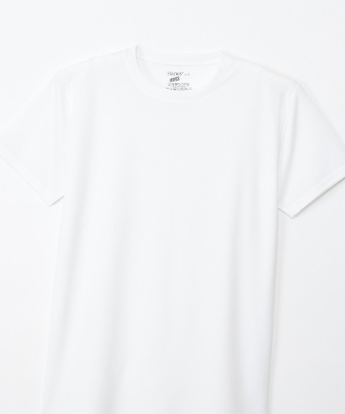 HANES（ヘインズ）の「【Hanes/ヘインズ】メンズ 【2枚組】Hanes MOVES スクエアメッシュ クルーネックTシャツ（Tシャツ/カットソー・メンズ・ホワイト/ライトグレー/ブラック・M/L/LL）」の6枚目の写真