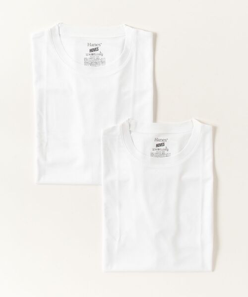 HANES（ヘインズ）の「【Hanes/ヘインズ】メンズ 【2枚組】Hanes MOVES スクエアメッシュ クルーネックTシャツ（Tシャツ/カットソー・メンズ・ホワイト/ライトグレー/ブラック・M/L/LL）」の4枚目の写真