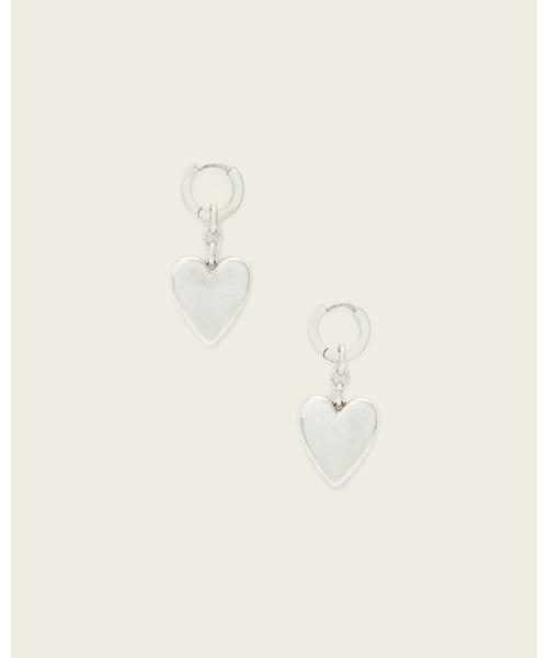 ALLSAINTS(オールセインツ)の「LIA HEART HUGGIE EARRINGS | LIA ハート ハギ― イヤリング・ピアス(ピアス(両耳用)・レディース・シルバー系その他・ONE SIZE)」の1枚目の写真