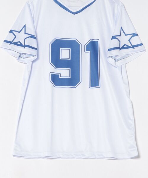 VIBGYOR(ヴィブジョー)の「アメリカンフットボール シャツ Y2K 韓国 ヒップホップ(BDS)(Tシャツ/カットソー・メンズ・ホワイト/ブラック/ピンク・FREE)」の8枚目の写真