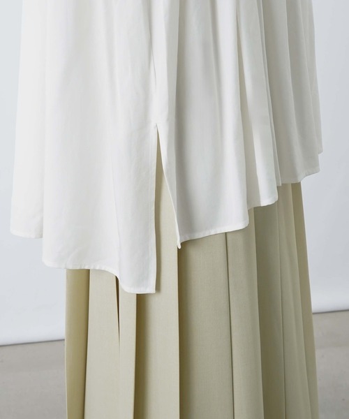 LUCA/LADY LUCK LUCA（ルカ/レディラックルカ）の「LC/LLL 衿付きデザインシャーリングチュニック/シャーリングチュニックシャツ（シャツ/ブラウス・レディース・ブラック/オフホワイト・FREE）」の22枚目の写真