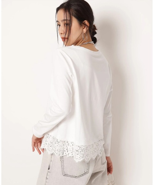 裾レースショートロンT（Tシャツ/カットソー）｜Arpege story