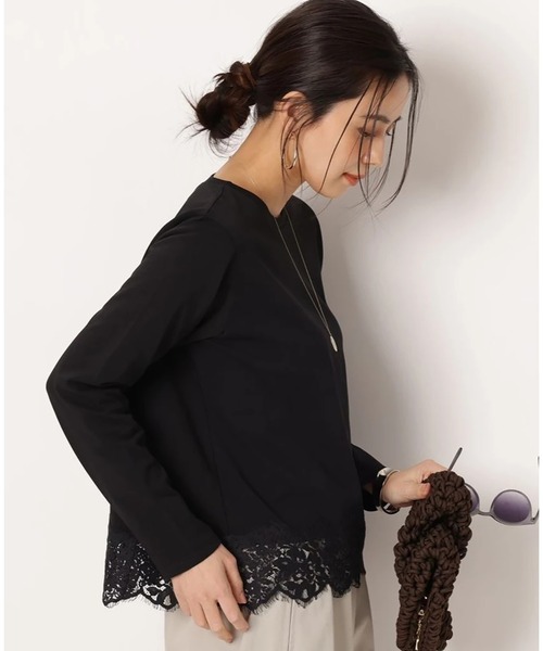 裾レースショートロンT（Tシャツ/カットソー）｜Arpege story