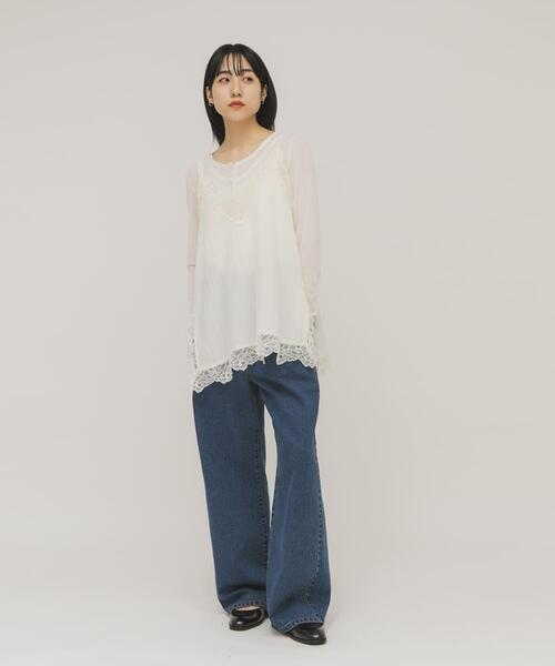 KBF(ケイビーエフ)の「レイヤードヘンリーネックTEE(Tシャツ/カットソー・レディース・ブラック/ベージュ系その他/オフホワイト・ONE)」の14枚目の写真