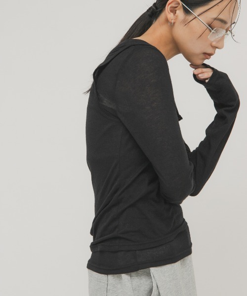 KBF（ケイビーエフ）の「レイヤードヘンリーネックTEE（Tシャツ/カットソー・レディース・ブラック/ベージュ系その他/オフホワイト・ONE）」の15枚目の写真