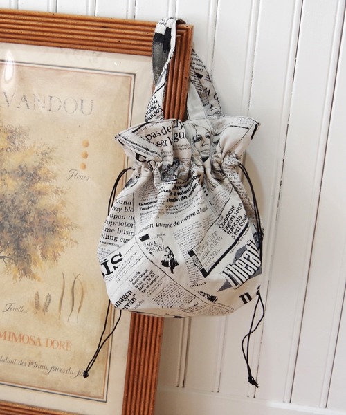 Erwan L(アルワンエル)の「Erwan L(アルワンエル) / ドロウストリングトートバッグ Drawstring tote EL-25007 フランス製(トートバッグ・レディース・ライトブルー/ネイビー×ホワイト/ブラックミックス/レオパード/ライトグレー/ブラック×ホワイト/マルチ・FREE)」の1枚目の写真