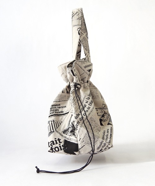 Erwan L(アルワンエル)の「Erwan L(アルワンエル) / ドロウストリングトートバッグ Drawstring tote EL-25007 フランス製(トートバッグ・レディース・ライトブルー/ネイビー×ホワイト/ブラックミックス/レオパード/ライトグレー/ブラック×ホワイト/マルチ・FREE)」の21枚目の写真