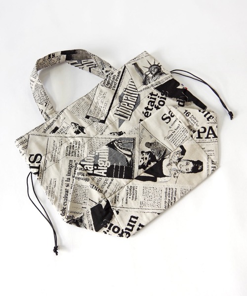 Erwan L(アルワンエル)の「Erwan L(アルワンエル) / ドロウストリングトートバッグ Drawstring tote EL-25007 フランス製(トートバッグ・レディース・ライトブルー/ネイビー×ホワイト/ブラックミックス/レオパード/ライトグレー/ブラック×ホワイト/マルチ・FREE)」の22枚目の写真