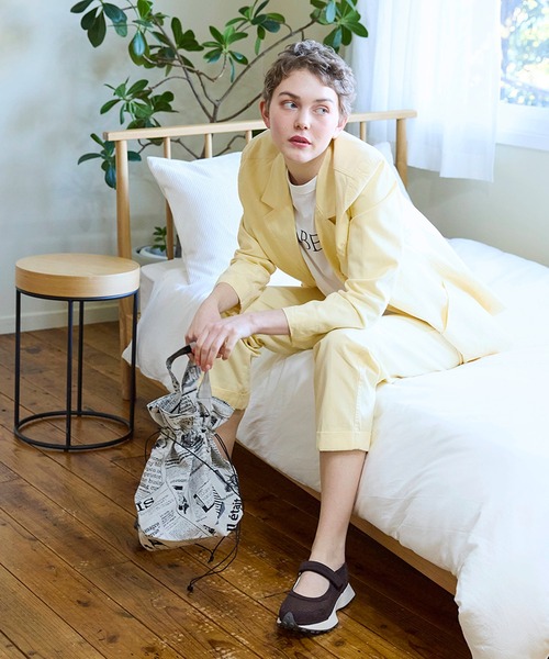 Erwan L(アルワンエル)の「Erwan L(アルワンエル) / ドロウストリングトートバッグ Drawstring tote EL-25007 フランス製(トートバッグ・レディース・ライトブルー/ネイビー×ホワイト/ブラックミックス/レオパード/ライトグレー/ブラック×ホワイト/マルチ・FREE)」の9枚目の写真