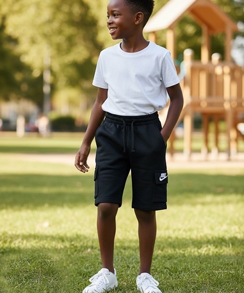 NIKE(ナイキ)の「NIKE/ナイキ NKN LBR CARGO SHORT イージーカーゴショーツ 2026年 夏 夏服(カーゴパンツ・キッズ・ブラック/グレー/ネイビー・4/5/6/7)」の10枚目の写真