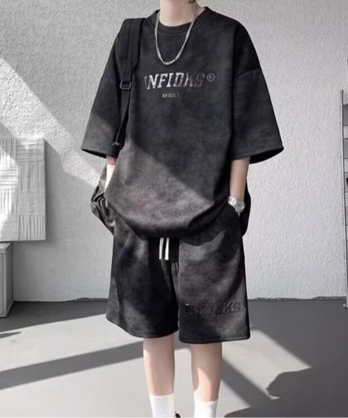 link lot(リンクロット)の「【2点セット】ヴィンテージ加工セットアップ(Tシャツ/カットソー・メンズ・ブラック/ホワイト・L/M)」の6枚目の写真