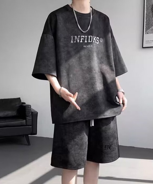 link lot(リンクロット)の「【2点セット】ヴィンテージ加工セットアップ(Tシャツ/カットソー・メンズ・ブラック/ホワイト・L/M)」の5枚目の写真