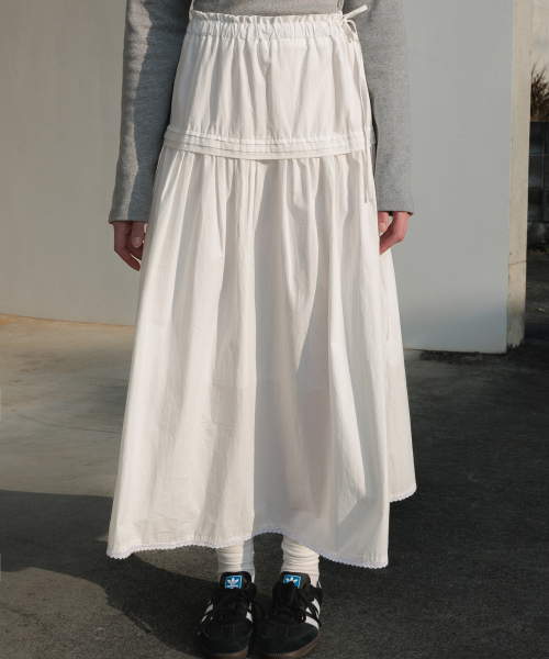 DEHEVE（デヘヴェ）の「Ruffle Long Skirt [Ivory]（スカート・レディース・アイボリー・FREE）」の12枚目の写真